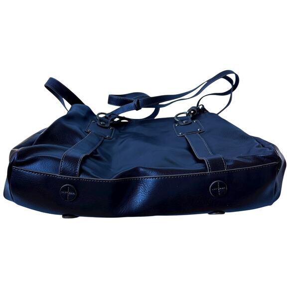 Vintage Liz Claiborne Crossbody Bag Shoulder Tote Satchel Brown Faux Leather - Picture 11 of 13